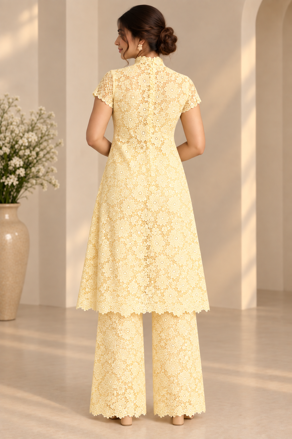 Yellow Lace Co-Ord Set