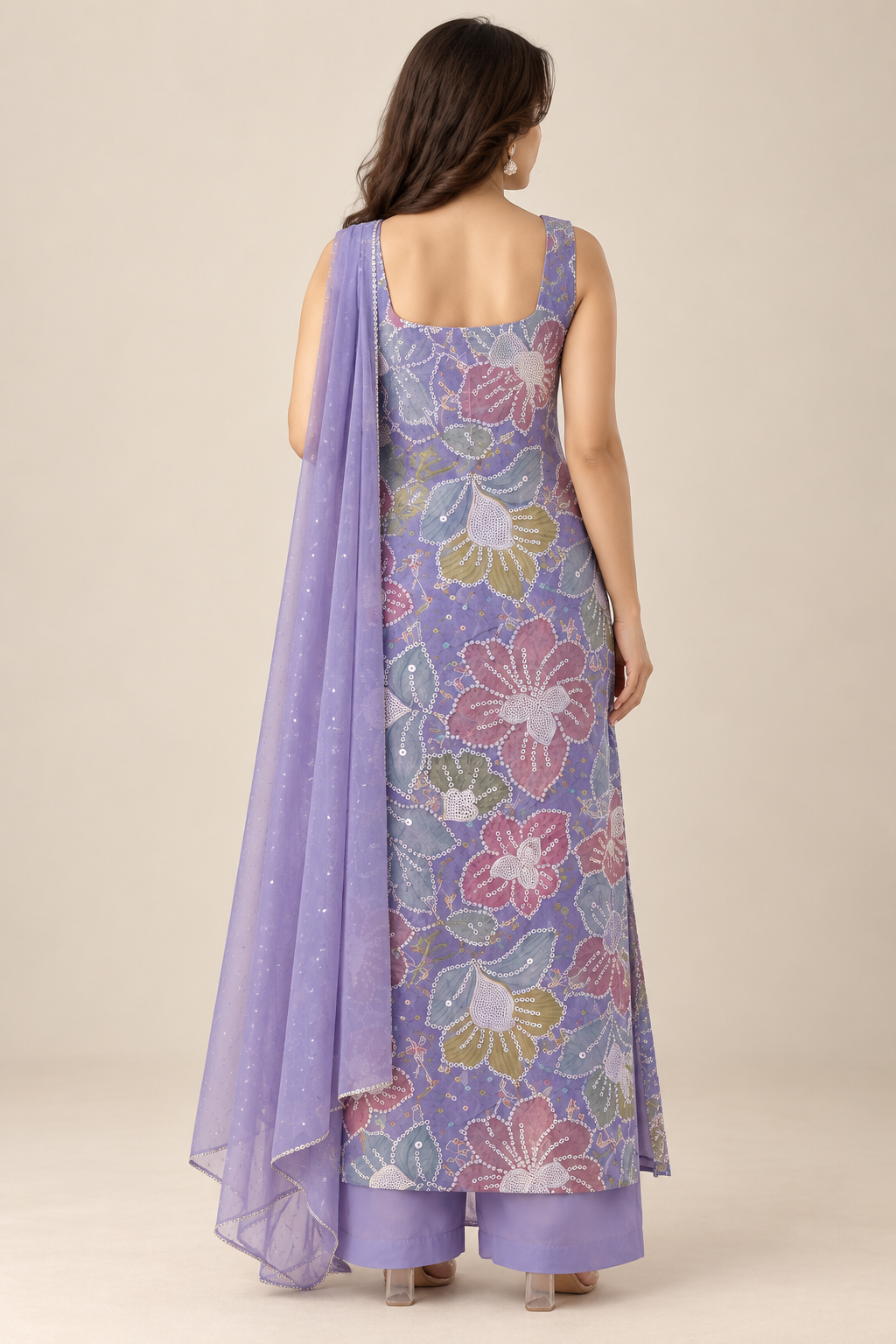 Lavender Garden Embroidered Suit Set