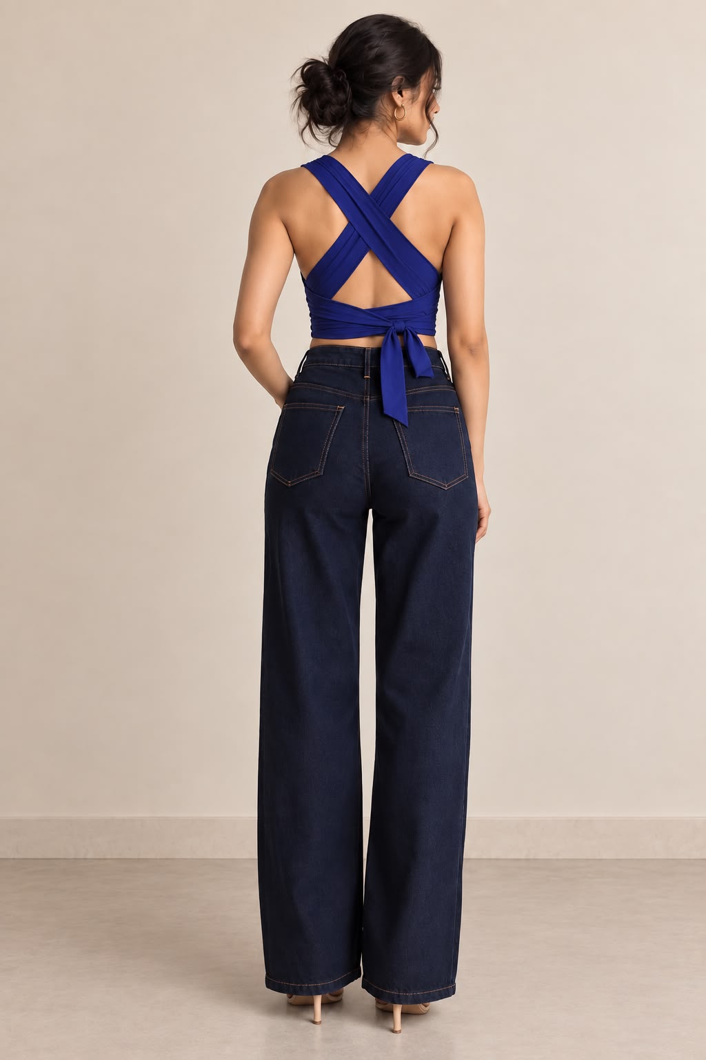 Cross-Front Wrap Crop Top