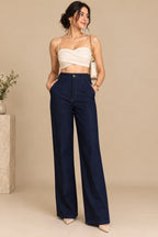 Ivory Cross-Wrap Crop Top