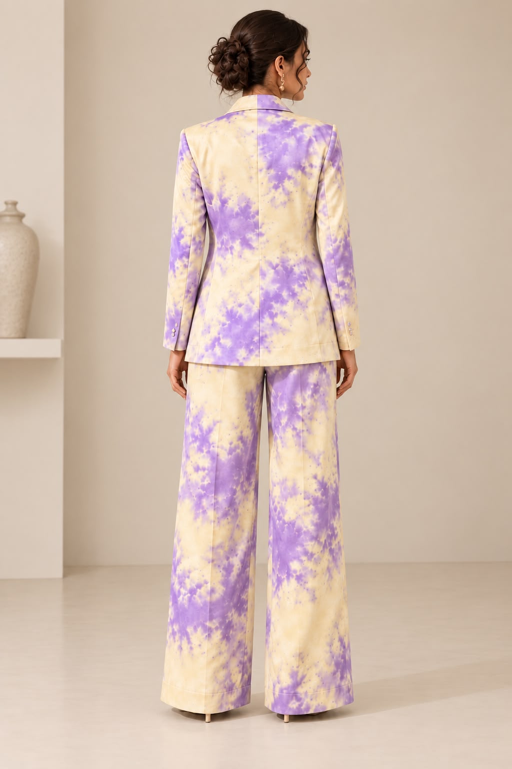 Lavender & Ivory Tie-Dye Blazer Co-ord Set
