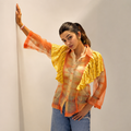 Sunset Tie-Dye Organza Ruffle Shirt Women's