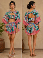 Turquoise Bloom Co-Ord Set